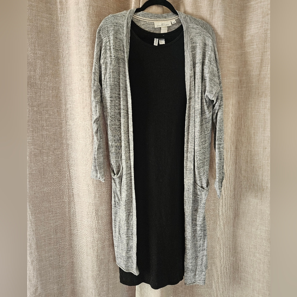 Divided H&M Basic Black Thermal Fitted Dress Large - image 5